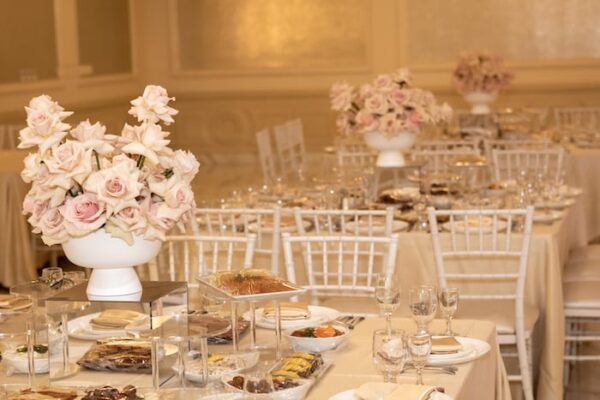 banquet hall table spread