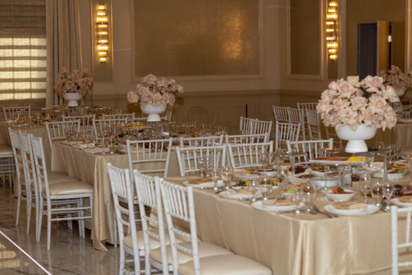 banquet hall table spread